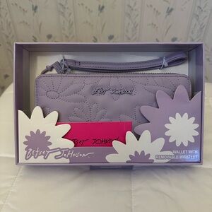 Betsey Johnson Lavender Floral Wristlet